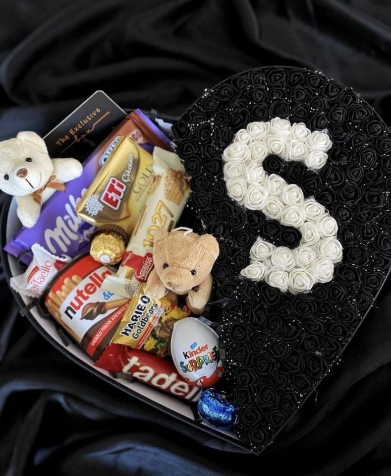 Kişiye Özel Tasarım Harf Kalp Kutu