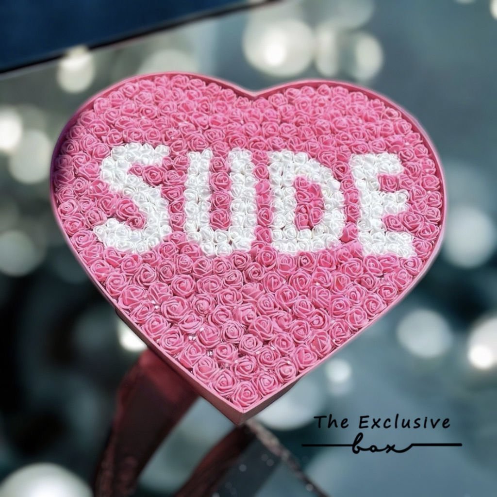 Kalp Kutu İsim Tasarım Pembe