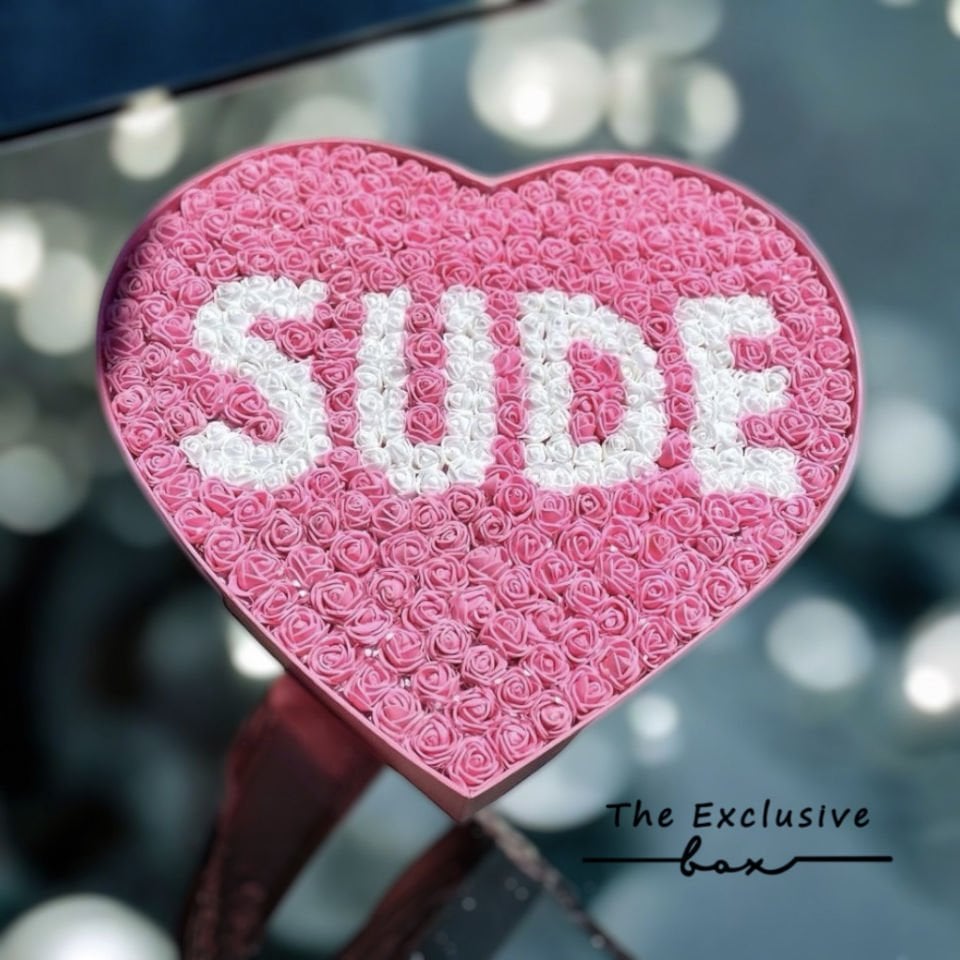 Kalp Kutu İsim Tasarım Pembe