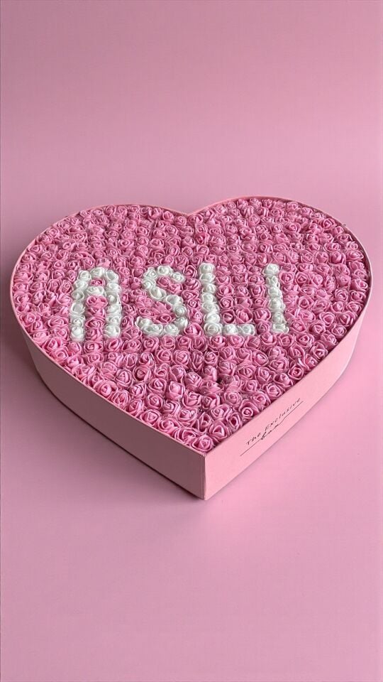 Kalp Kutu İsim Tasarım Pembe