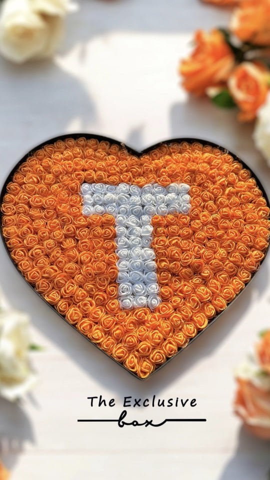 Kalp Harf Tasarım Kutu -Turuncu