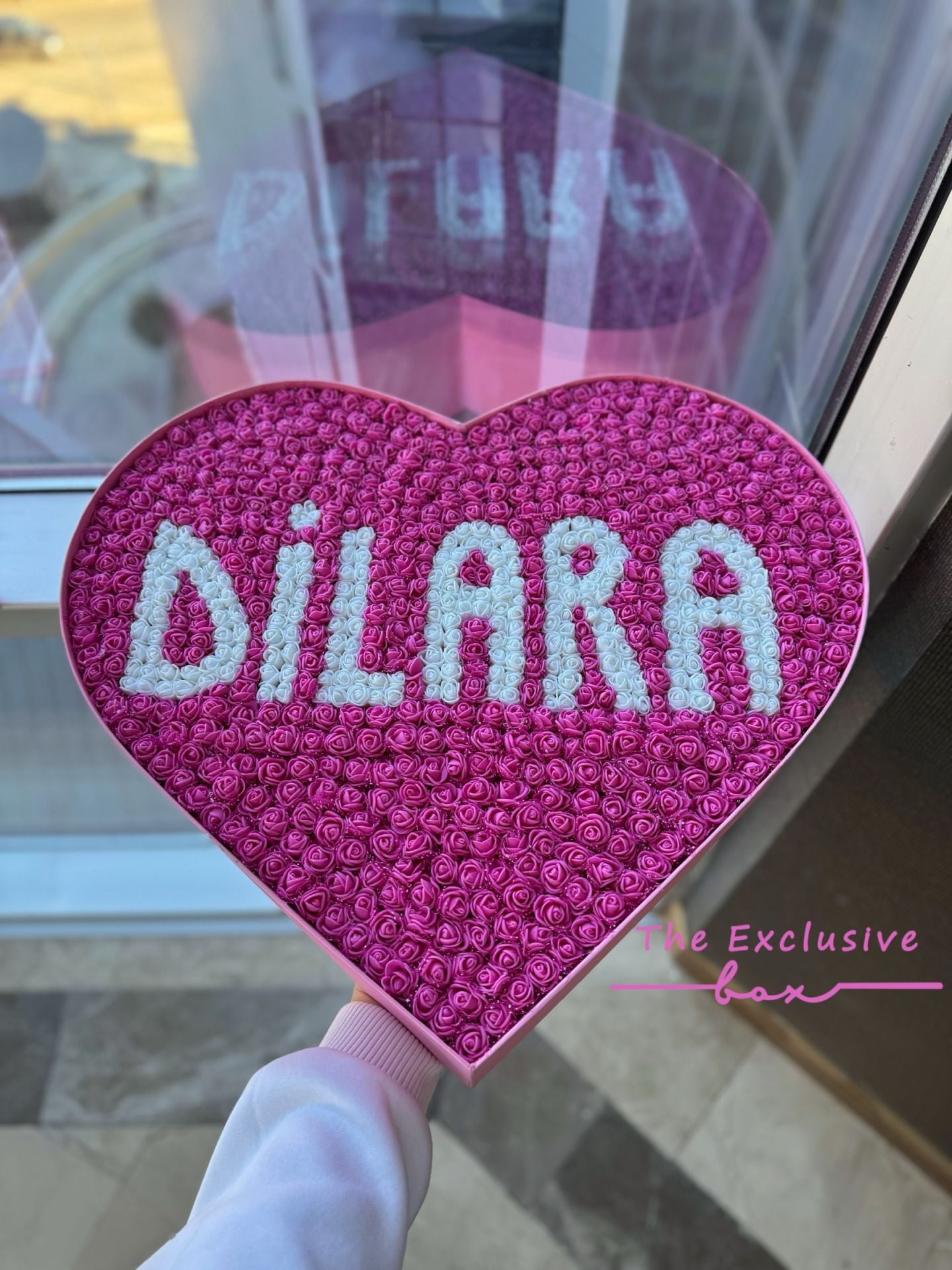 Devasa Kalp İsim Tasarım Kutu - Fuşya