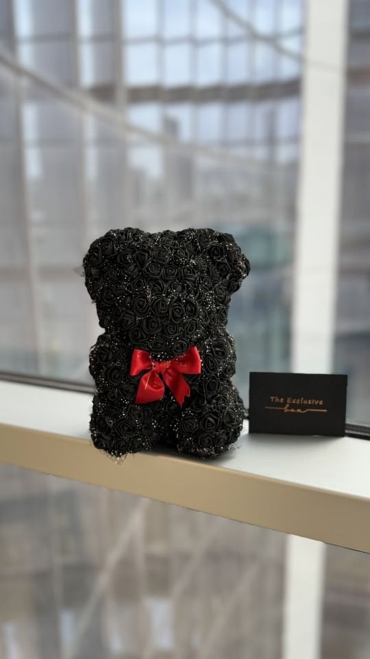 Black Teddy Rose Bear