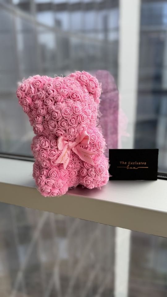 Pink Teddy Rose Bear