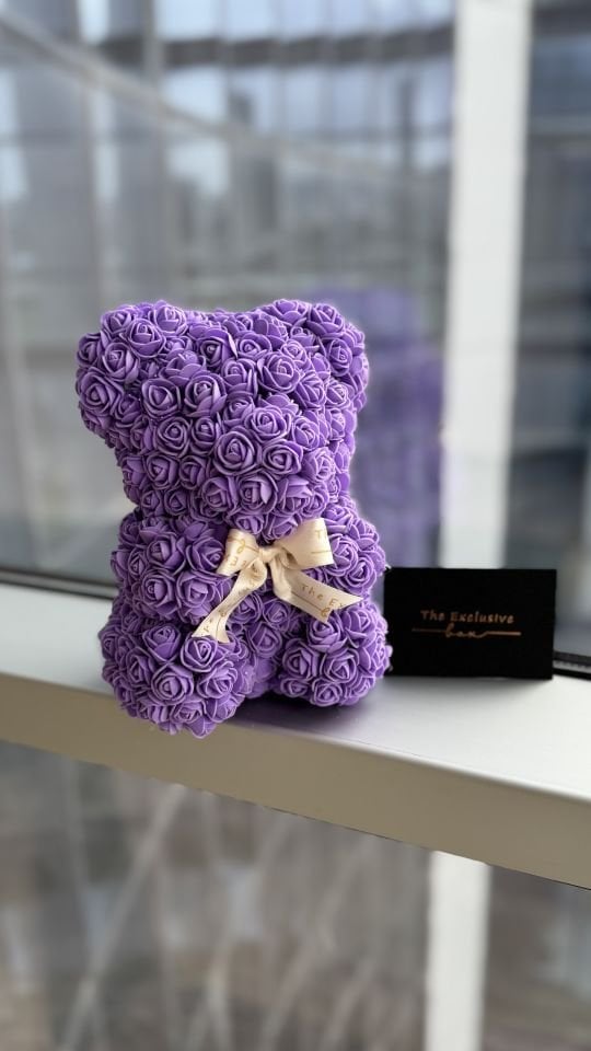 Purple Teddy Rose Bear