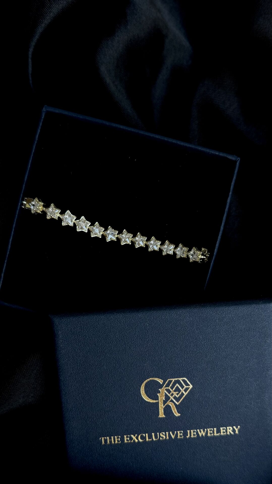 Yıldız Taşlı Gold Bileklik