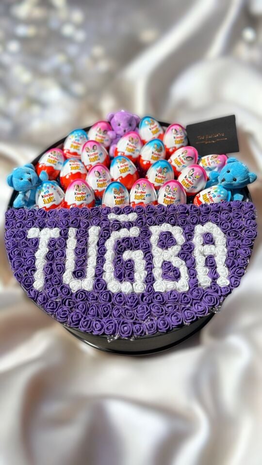 Devasa Silindir Prenses İsim Tasarım Kutu - Mor