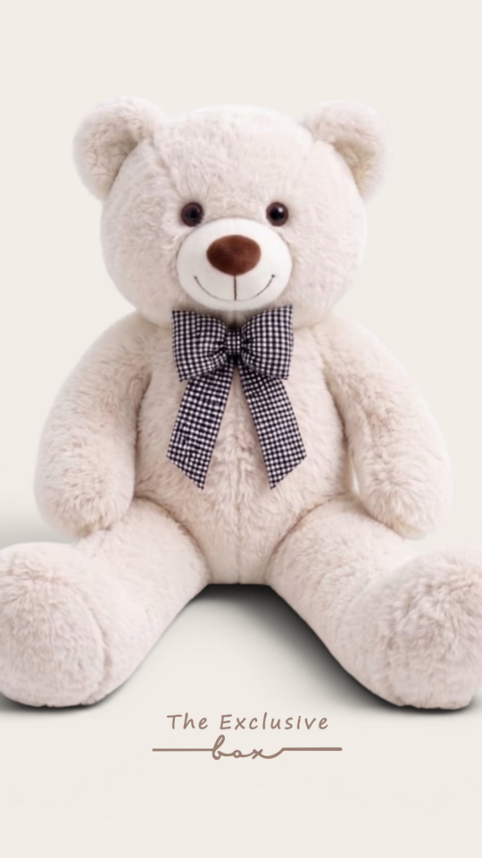 Ekoseli Kurdeleli Sevimli Teddy Bear